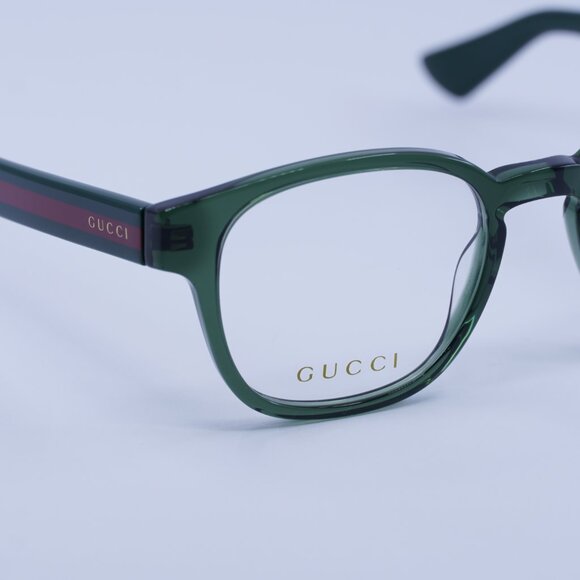 Gucci GG0927O 005 Eyeglasses Transparent Green 49mm Square Frame - Picture 2 of 12